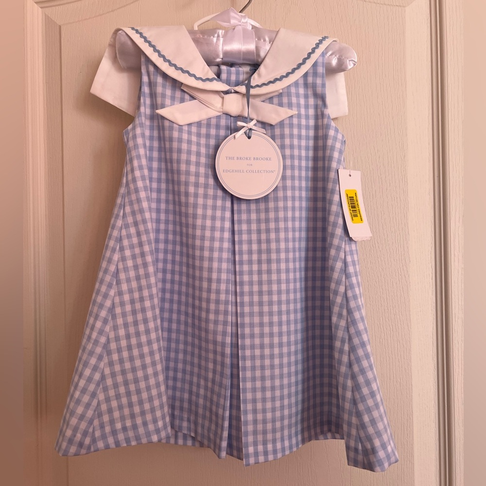 Light Blue Gingham Smocked Dress